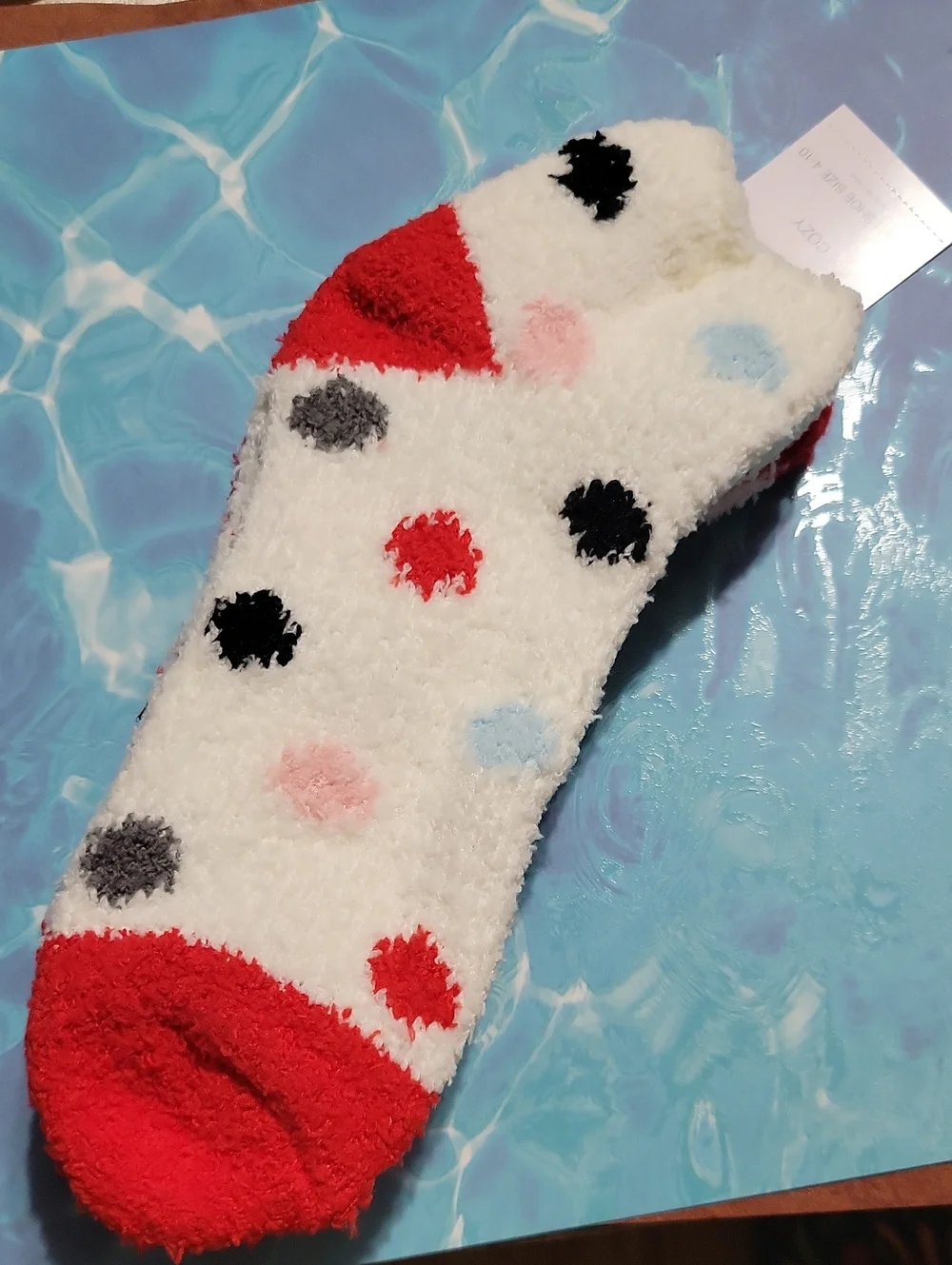 Mixit Cozy Red & White Plush Socks - Women's